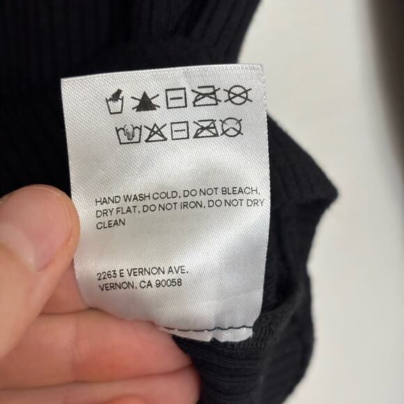 Reformation Virgil Ribbed Top in Black - Size M - Picture 7 of 7